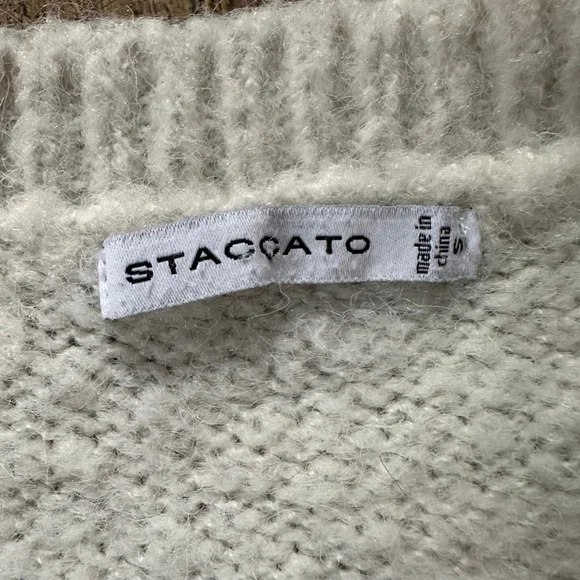Women's Staccato White & Green Cactus Crew Neck Sweater S - Picture 4 of 10